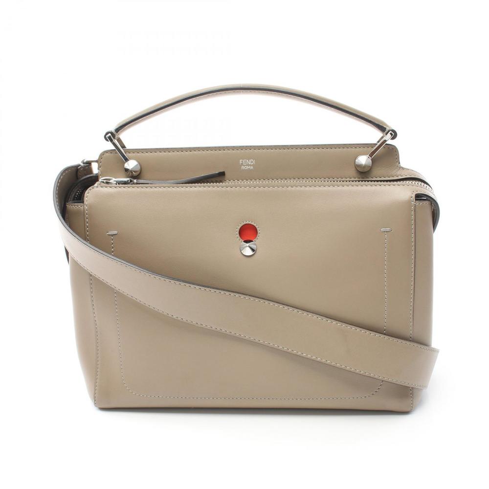 FENDI DOT COM handbag leather beige